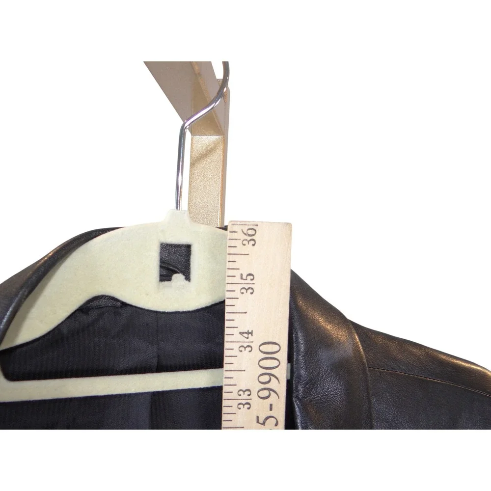 Alfani Positano Mens Black Leather Blazer Sport Coat Jacket Size 46R 3525